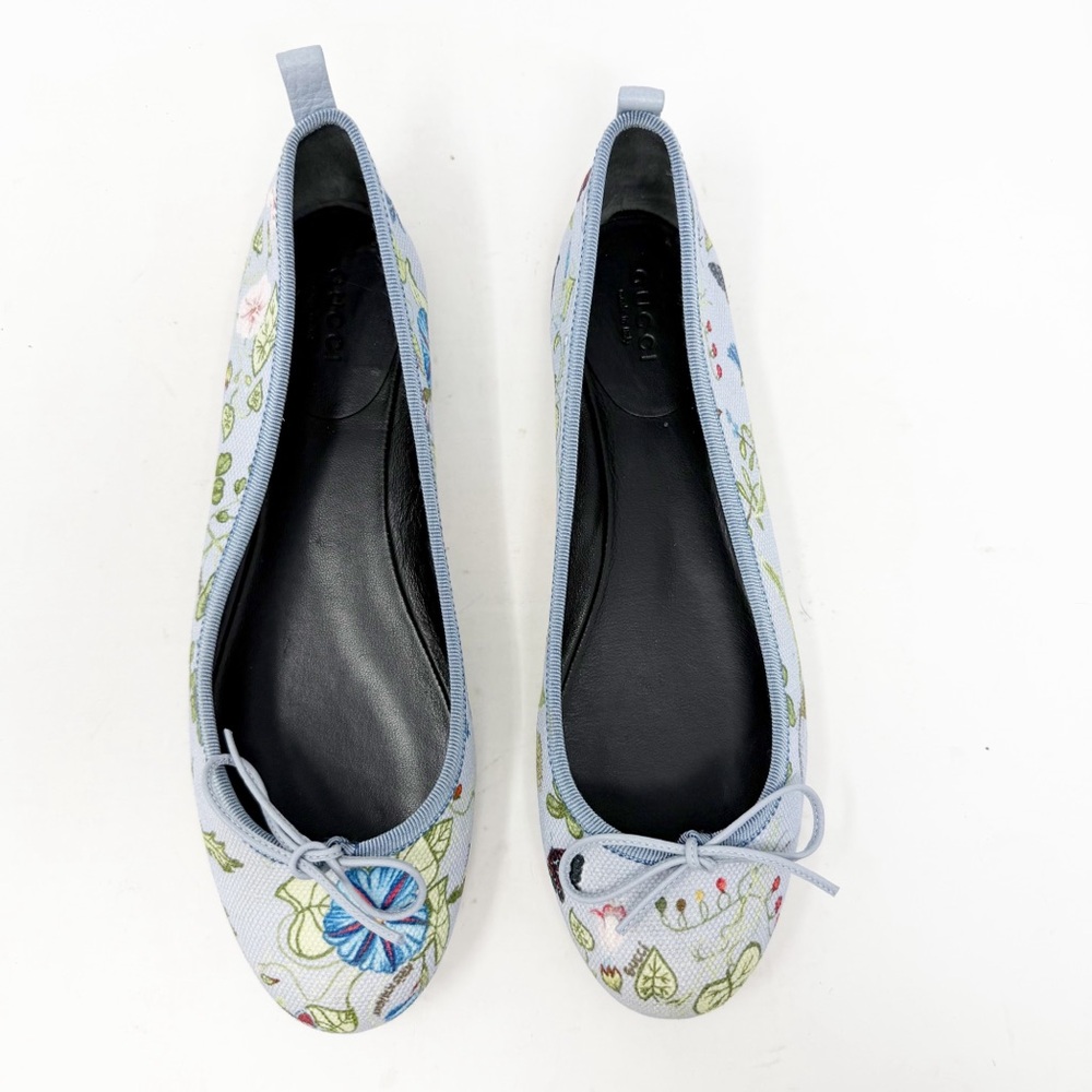 Gucci Ali Floral Canvas Ballet Flats Size 37.5 - Picture 5 of 15